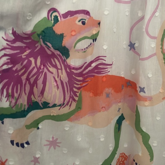 Banjanan dress NWT midi size S/XS Whimsical goat lion rabbit eagle MSRP$380 - Picture 11 of 17